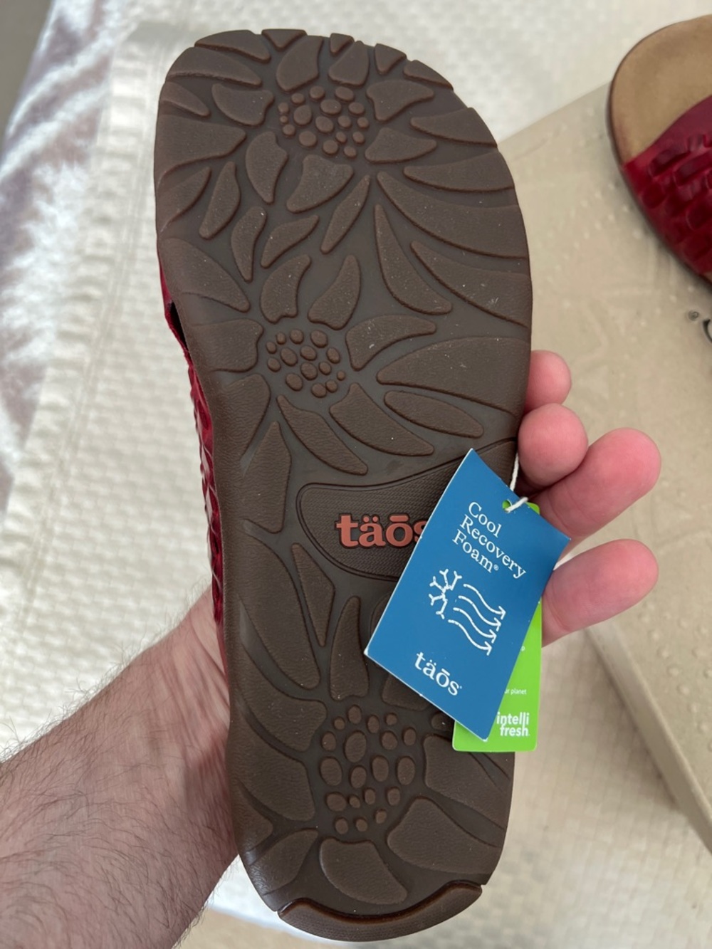 Taos Footwear Red Braided Slide Sandals - Picture 7 of 10